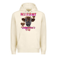 Tofu my first valentine's day highland calf Premium Hoodie - RanaPortraitStore