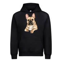 Black french bulldog sitting Urban Hoodie - RanaPortraitStore