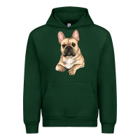 Forest Green french bulldog sitting Urban Hoodie - RanaPortraitStore