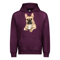 Mauve Wine french bulldog sitting Urban Hoodie - RanaPortraitStore
