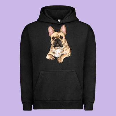 French Bulldog Sitting Urban Hoodie Designed By Ranaportraitstore