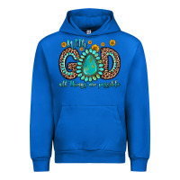 Cobalt with god all things are possible gemstone Urban Hoodie - Zillion Design Studio