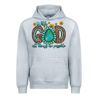 Heather Grey with god all things are possible gemstone Urban Hoodie - Zillion Design Studio