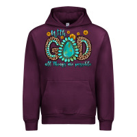 Mauve Wine with god all things are possible gemstone Urban Hoodie - Zillion Design Studio