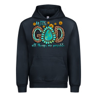 Navy with god all things are possible gemstone Urban Hoodie - Zillion Design Studio
