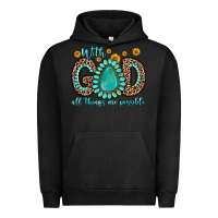Pigment Black with god all things are possible gemstone Urban Hoodie - Zillion Design Studio