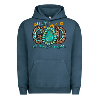 Pigment Midnight Navy with god all things are possible gemstone Urban Hoodie - Zillion Design Studio