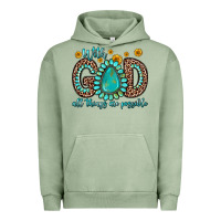 Pigment Oil Green with god all things are possible gemstone Urban Hoodie - Zillion Design Studio
