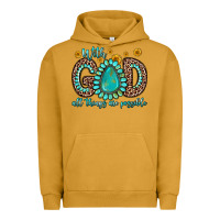 Pigment Peanut Butter with god all things are possible gemstone Urban Hoodie - Zillion Design Studio