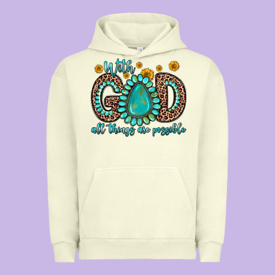 With God All Things Are Possible Gemstone Urban Hoodie Designed By Zillion Design Studio