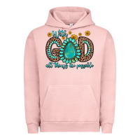 Pigment Salmon with god all things are possible gemstone Urban Hoodie - Zillion Design Studio