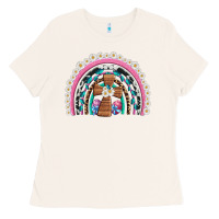 Bone easter cross daisy egg rainbow Ladies Tee - Artiststas