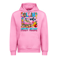 Fuchsia Pink rolling into first grade Urban Hoodie - texasbilliewilder