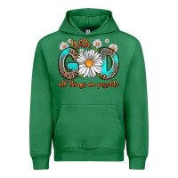 Emerald with god all things are possible daisy Urban Hoodie - Zillion Design Studio