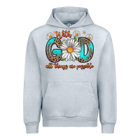 Heather Grey with god all things are possible daisy Urban Hoodie - Zillion Design Studio