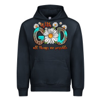Navy with god all things are possible daisy Urban Hoodie - Zillion Design Studio