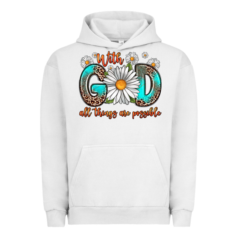 With God All Things Are Possible Daisy Urban Hoodie by Zillion Design Studio | Teevron