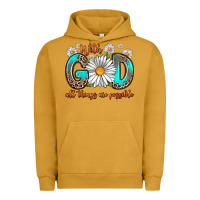 Pigment Peanut Butter with god all things are possible daisy Urban Hoodie - Zillion Design Studio