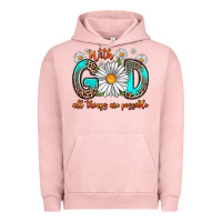 Pigment Salmon with god all things are possible daisy Urban Hoodie - Zillion Design Studio