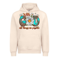 Sandshell with god all things are possible daisy Urban Hoodie - Zillion Design Studio