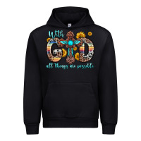 Black with god all things are possible cross Urban Hoodie - Zillion Design Studio