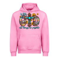 Fuchsia Pink with god all things are possible cross Urban Hoodie - Zillion Design Studio