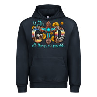 Navy with god all things are possible cross Urban Hoodie - Zillion Design Studio