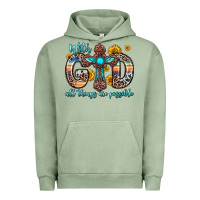 Pigment Oil Green with god all things are possible cross Urban Hoodie - Zillion Design Studio