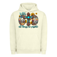 Pigment Pistachio with god all things are possible cross Urban Hoodie - Zillion Design Studio