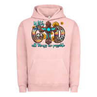 Pigment Salmon with god all things are possible cross Urban Hoodie - Zillion Design Studio