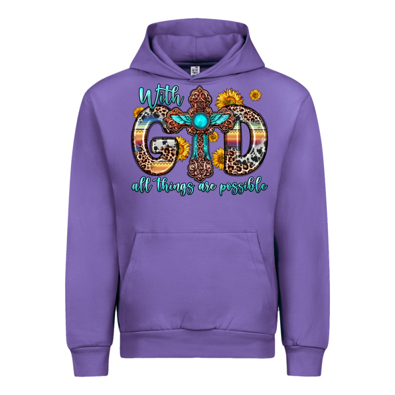 With God All Things Are Possible Cross Urban Hoodie by Zillion Design Studio | Teevron