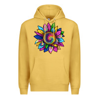 Antique Gold tie dye sunflower Premium Hoodie - texasbilliewilder
