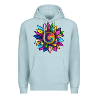 Blue Mist tie dye sunflower Premium Hoodie - texasbilliewilder