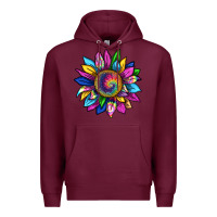 Burgundy tie dye sunflower Premium Hoodie - texasbilliewilder