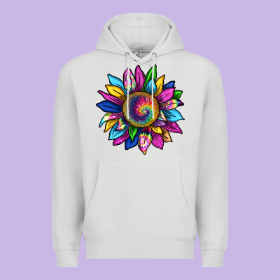 Tie Dye Sunflower Premium Hoodie Designed By Texasbilliewilder