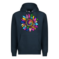 Navy tie dye sunflower Premium Hoodie - texasbilliewilder