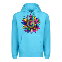Ocean Blue tie dye sunflower Premium Hoodie - texasbilliewilder