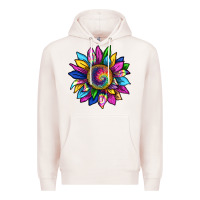 Pale Pink tie dye sunflower Premium Hoodie - texasbilliewilder