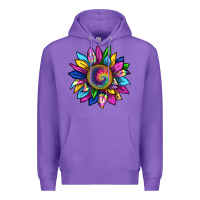 Purple tie dye sunflower Premium Hoodie - texasbilliewilder