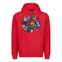 Red tie dye sunflower Premium Hoodie - texasbilliewilder