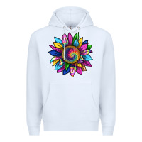 White tie dye sunflower Premium Hoodie - texasbilliewilder