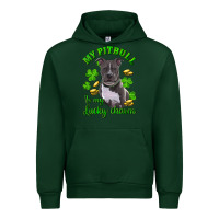 Forest Green st patricks day my pitbuli my lucky charm Urban Hoodie - RanaPortraitStore