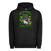 Pigment Black st patricks day my pitbuli my lucky charm Urban Hoodie - RanaPortraitStore