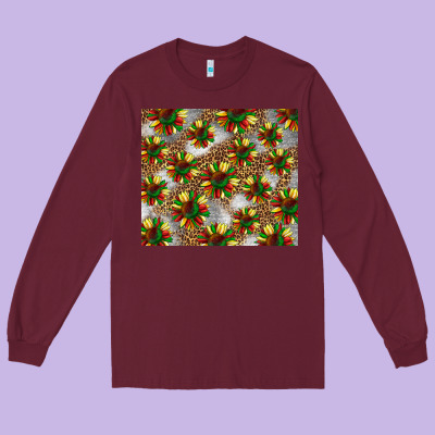 Juneteenth Sunflowers Long Sleeve Tee Designed By Barkaloodesign
