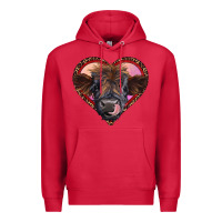 Cardinal leopard heart highland calf Premium Hoodie - RanaPortraitStore
