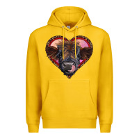 Lemon leopard heart highland calf Premium Hoodie - RanaPortraitStore