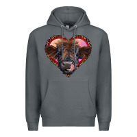 Rock leopard heart highland calf Premium Hoodie - RanaPortraitStore