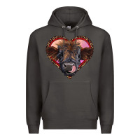 Smoke leopard heart highland calf Premium Hoodie - RanaPortraitStore