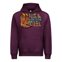 Mauve Wine just a small town girl Urban Hoodie - Zillion Design Studio