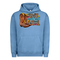 Pigment Pebble Blue just a small town girl Urban Hoodie - Zillion Design Studio